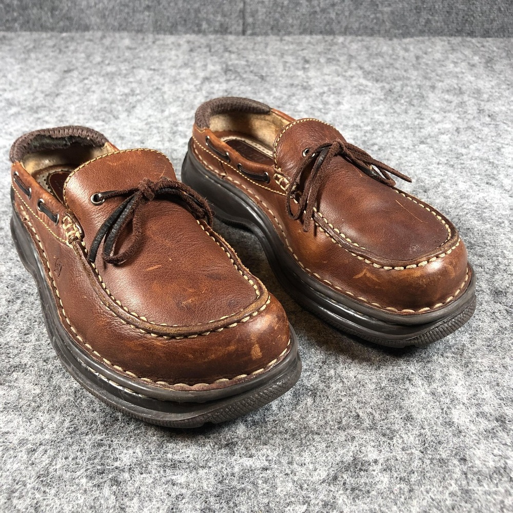 Born Shoes Mens Size 7.5 Brown Leather Moc Toe‎ Boat Casual Comfort Slip On